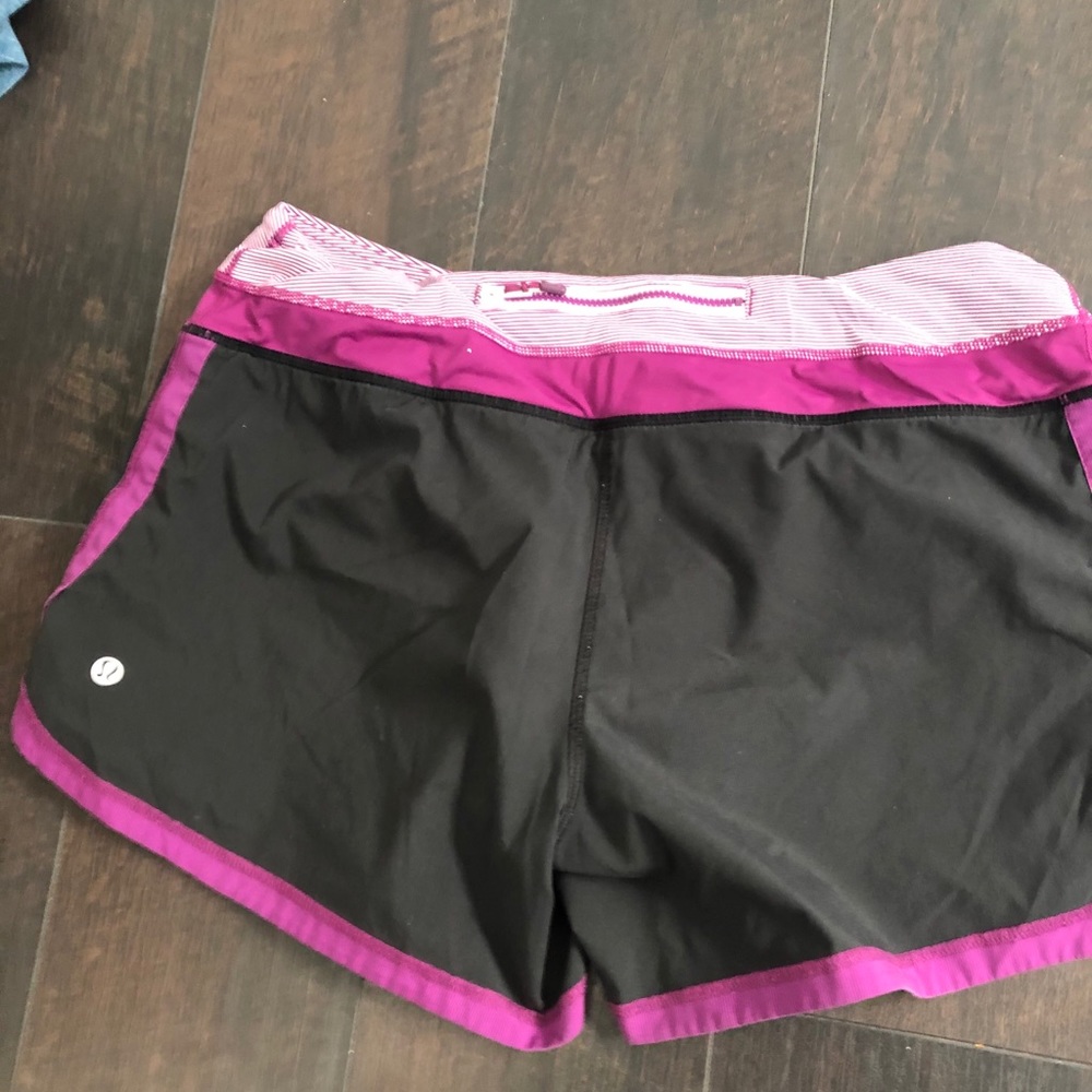 lululemon athletic shorts black and purple